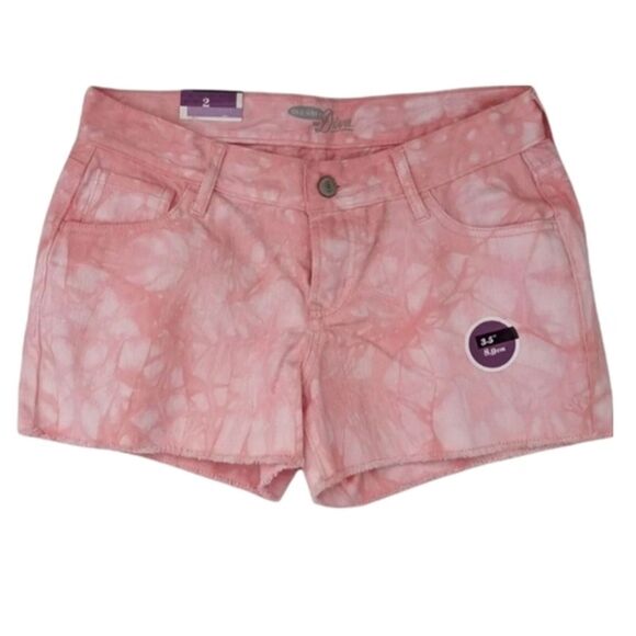 Denim Shorts Old Navy 2 Women's S Small NWT Pink Tie Dye Cutoff Distressed - Picture 1 of 6